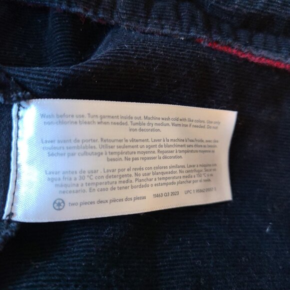 CARTER'S BOY 2 PIECE CHRISTMAS OVERALL SET- BLACK CORDURY + SHIRT SIZE 24 MONTHS - Picture 11 of 14